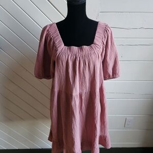Wonderly Mauve Blouse with Square Neckline